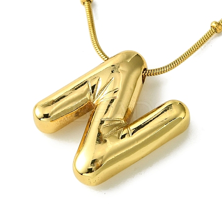 Ion Plating(IP) Initial Letter 304 Stainless Steel Pendant Necklace NJEW-R265-05G-N-1