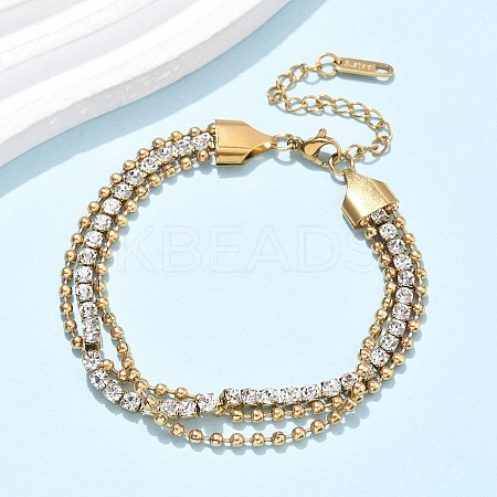 304 Stainless Steel Multi-strand Bracelets BJEW-C103-06G-1
