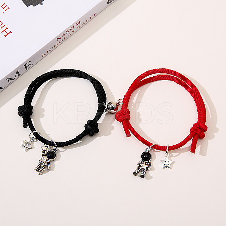 2Pcs Magnetic Spaceman Alloy & Plastic Charm Bracelets FS-WG3FC4A-04-1
