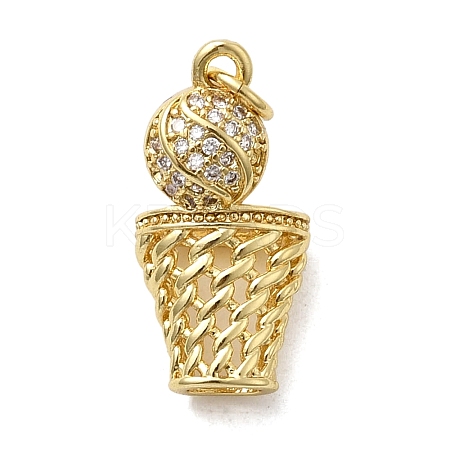 Brass Micro Pave Cubic Zirconia Pendants KK-H092-09B-G-1