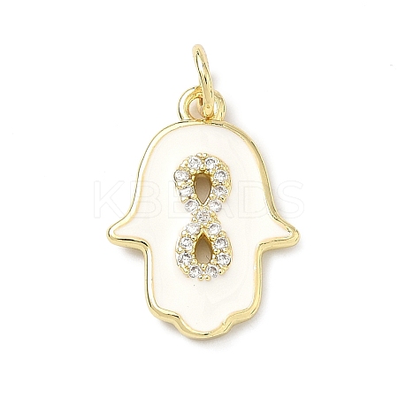 Brass Micro Pave Cubic Zirconia Pendants KK-H255-09G-02-1