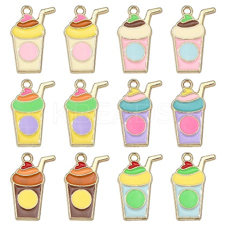 30Pcs 6 Styles Alloy Enamel Pendants ENAM-CJ0003-16-1