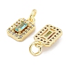 Brass Micro Pave Cubic Zirconia Charms KK-C051-11G-02-2