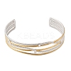 Two Tone 304 Stainless Steel Multi-strand Cuff Bangles for Women SA-CBA82C8-06GP-3