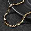 4MM 304 Stainless Steel Coffee Bean Link Chain Necklaces for Women NJEW-B134-06A-G-3