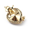Real 18K Gold Plated Rack Plating Brass Micro Pave Clear Cubic Zirconia Pendants KK-C015-27G-10-3