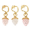 3Pcs Resin Rhinestone Strawberry Pendants Decoration HJEW-TAC0094-1