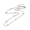 Non-Tarnish 304 Stainless Steel Singapore Chain Necklace with Beads for Men Women NJEW-P263-01P-1