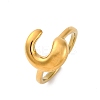 304 Stainless Steel Open Cuff Rings for Women RJEW-M060-01G-03-4