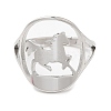 Non-Tarnish 304 Stainless Steel Horse Adjustable Ring for Women RJEW-M149-21P-1