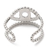 Non-Tarnish 304 Stainless Steel Hollow Evil Eye Open Cuff Ring for Women RJEW-I098-09P-3
