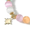 Candy Color 8mm Round Natural Selenite Beaded Stretch Bracelets BJEW-TA00501-3