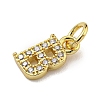 Initial Letter Brass with Cubic Zirconia Charms KK-Q814-26B-G-2