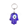 Handmade Lampwork Blue Evil Eye Keychain Key Ring KEYC-JKC00385-04-1