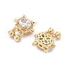 Brass Pave Cubic Zirconia Cat with Bowknot Multi-Strand Links KK-A286-17G-01-2