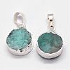 Electroplated Natural & Dyed Druzy Agate Pendants G-N0167-018A-2