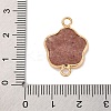 Natural Strawberry Quartz Flower Connector Charms KK-U042-17G-01-3