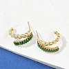 Twist Brass Micro Pave Cubic Zirconia Stud Earrings EJEW-M082-16G-01-2