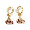Brass Micro Pave Deep Pink Cubic Zirconia Cherry Pendants KK-H072-06G-1