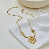 Valentine's Day 304 Stainless Steel Chinese Knot Heart Pendant Necklaces for Women WG6D189-01-1