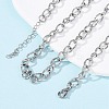 6MM 304 Stainless Steel Cuban Link Chain Necklaces for Women NJEW-B145-01P-3