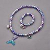 Plastic Imitation Pearl Stretch Bracelets and Necklace Jewelry Sets SJEW-JS01053-02-2