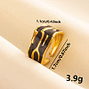 Vintage 304 Stainless Steel Enamel Cuff Ring OB6571-3-1