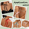5Pcs 5 Colors ABS Plastic Pearl Round Beaded with Polyester Cord Pendant Necklaces for Women NJEW-CY0001-03-4