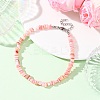 Dyed Natural Freshwater Shell Nuggets Beaded Anklets AJEW-AN00746-04-1