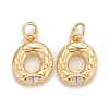 Rack Plating Eco-friendly Brass Micro Pave Clear Cubic Zirconia Charms KK-D072-01G-O-NR-1