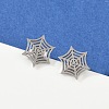 Non-Tarnish 304 Stainless Steel Spider Web Stud Earrings LS-EJEW-G294-01P-6