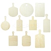 10Pcs 10 Styles Rectangle Wooden Mini Cutting Board with Handle AJEW-CJ0001-51-1