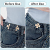 4Pcs 2 Colors Flower Alloy Enamel Adjustable Jean Button Pins DIY-TA0014-92-5