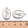 304 Stainless Steel Oval with Sea House Pendants STAS-T069-47P-3