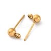 304 Stainless Steel Ball Post Stud Earring Findings STAS-Z035-01G01-H-2