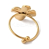 Ion Plating(IP) 304 Stainless Steel Flower Open Cuff Rings for Women LS-RJEW-M167-09B-G-3