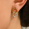 Fashionable 201 Stainless Steel Ring Dangle Stud Earrings  WR8463-1