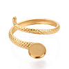 Snake 304 Stainless Steel Cuff Ring Components X-STAS-T066-05G-2