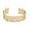 Ion Plating(IP) 304 Stainless Steel Hollow Open Cuff Bangles BJEW-S151-01G-06-2