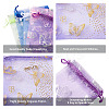 100Pcs 2 Style Gold Stamping Butterfly Rectangle Organza Gift Bags OP-KS0001-01-4