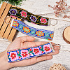 Polyester Floral Embroidered Jacquard Ribbon Keychain KEYC-TAC00045-5