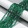 Transparent Electroplate Glass Beads Strands EGLA-A039-T3mm-A10-4