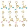4Pcs Alloy Enamel & Glass Pendant Decorations HJEW-FS00049-2