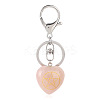 Natural Rose Quartz Heart with Kore Symbol Keychain PW-WG17998-16-1