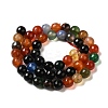 Dyed & Heated Natural Agate Beads Strands G-P539-D01-05-3