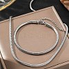 304 Stainless Steel Round Snake Chain Necklaces & Bracelets Sets for Men Women SJEW-F225-01P-1
