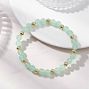 Natural & Dyed Malaysia Jade & 304 Stainless Steel Beads Stretch Bracelets for Women BJEW-JB13211-1