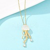 Alloy Crystal Rhinestone with Resin Jellyfish Pendant Necklaces for Women NJEW-A066-03G-2