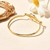 201 Stainless Steel Flat Round Link Bangles for Women BJEW-R014-01G-04-3