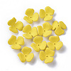 3-Petal Spray Painted Acrylic Bead Caps MACR-N007-01F-1